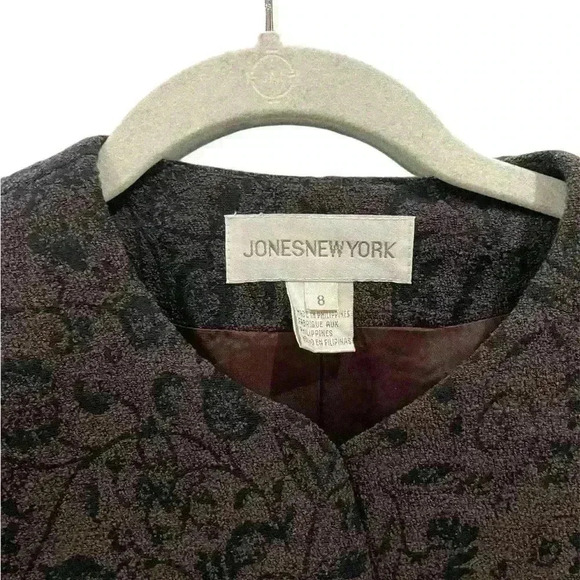 Vintage Jones New York Brown Black Blazer Size 8 - Picture 3 of 3